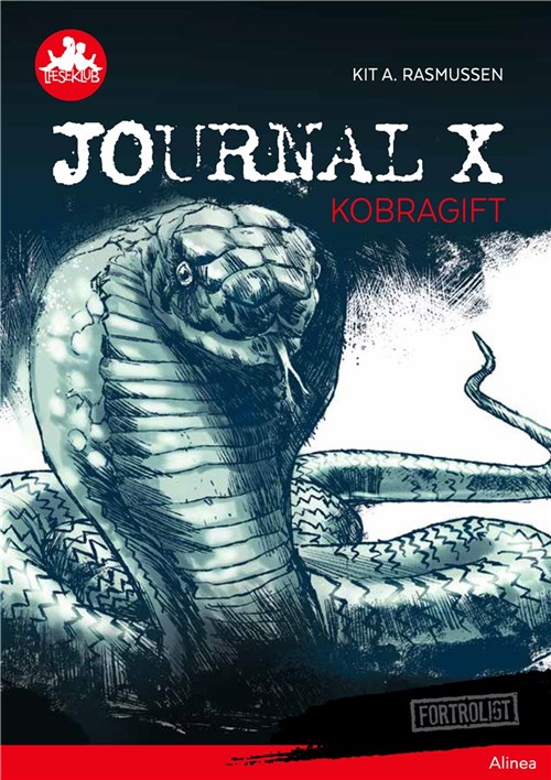 Journal X: Kobragift

Anders og hans ven Kalle undersøger, om slangeforskeren Rasmus’ død skyldes en ulykke med en kobraslange, eller om der er tale om mord.
Med giftige slanger, der kigger op af terrarierne, og kriblende historier fra Rasmus’ familie og venner nærmer drengene sig en opklaring.
Men noget går galt.

I terrariet løfter kobraen sit hoved. Og mere og mere af kroppen.
Kom nu, Kalle. Løb. Hop. Gør noget!
Men benene rører sig ikke. Han kan næsten ikke trække vejret.
Den lille tunge spiller ud af kobraens mund.
Skub låget på plads. Det er bare fem skridt. Fem skridt og et lille skub. Før den når højere op.

Bog skrevet af Kit A. Rasmussen